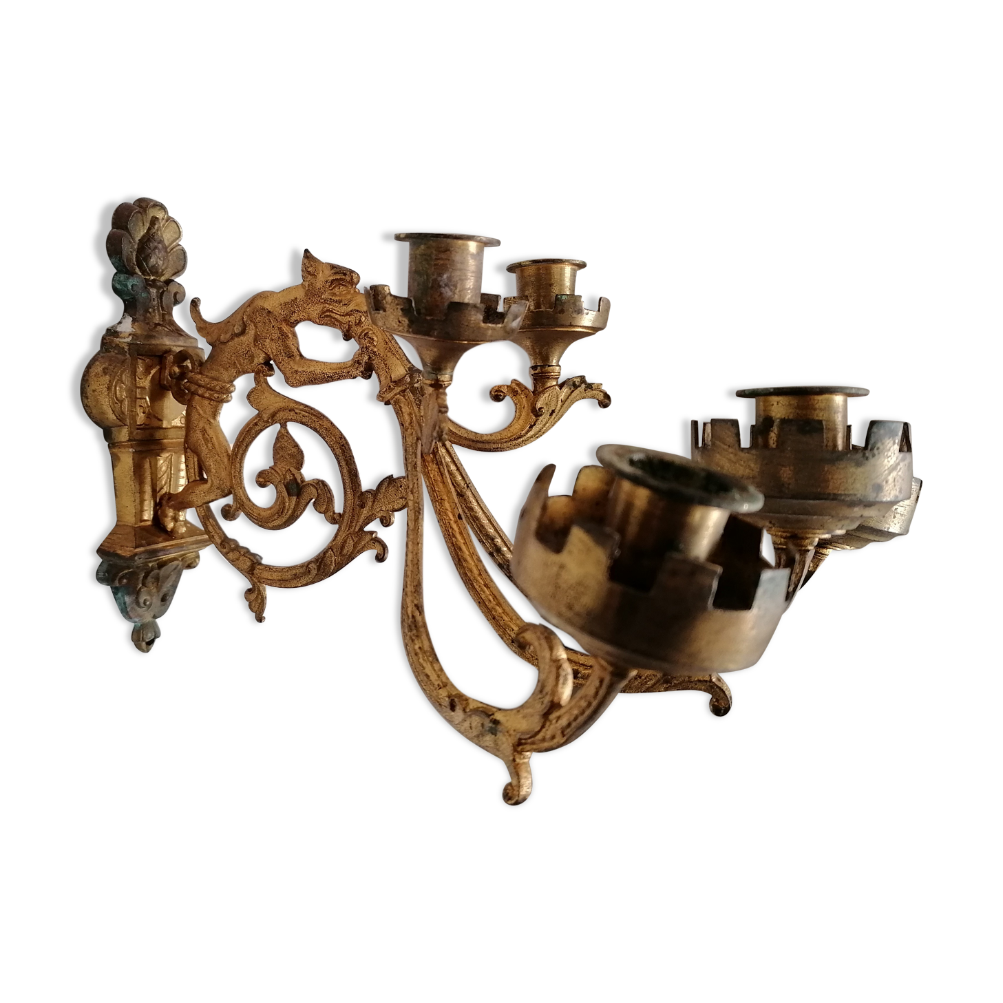 Neo gothic candlestick sconce