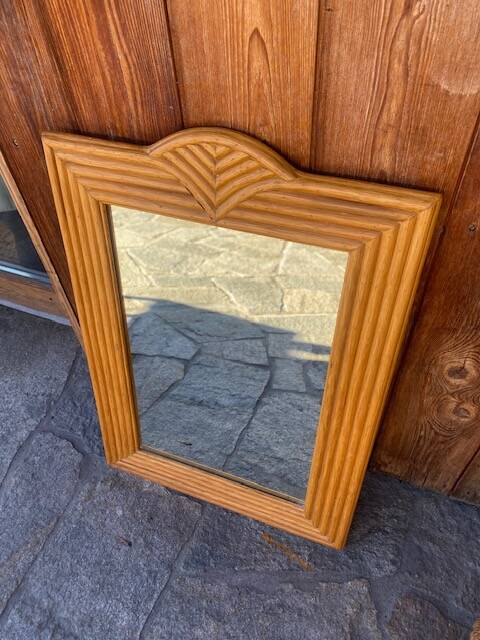 Vintage bamboo large mirror