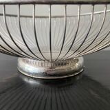 Vintage basket from De Uberti Italy in silver metal