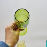 6 flûtes à champagne en verre multicolore rouge orange jaune vert bleu violet
