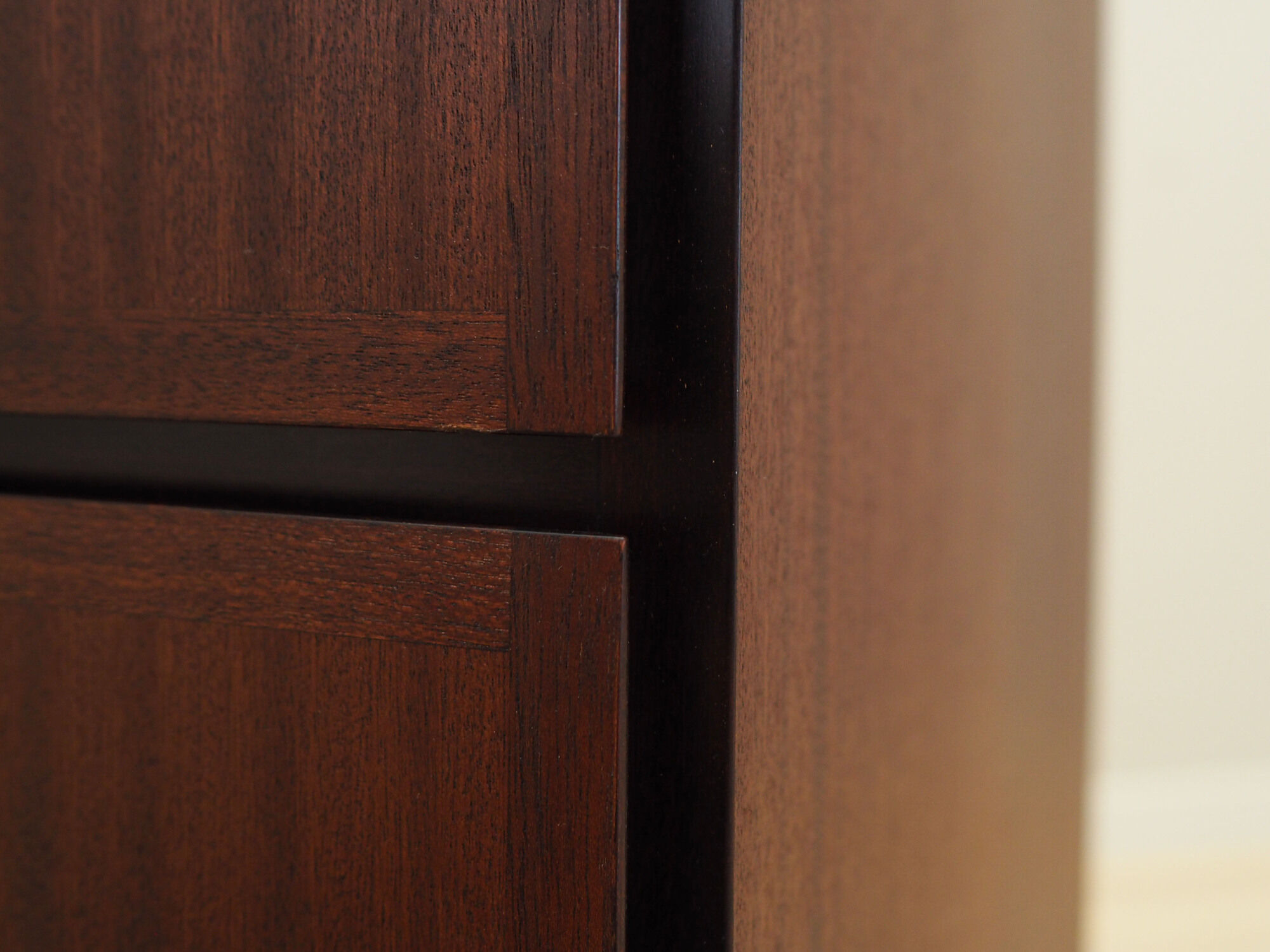 Mahogany chest of drawers, Danish design, 1970s, manufacture Omann Jun