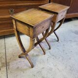 Small pair of light wood bedside bags