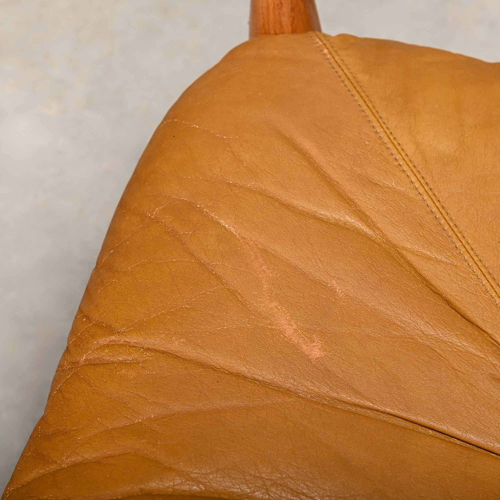 Brazilian Stool Ottoman Oak and Leather in the style of Sergio Rodrigues