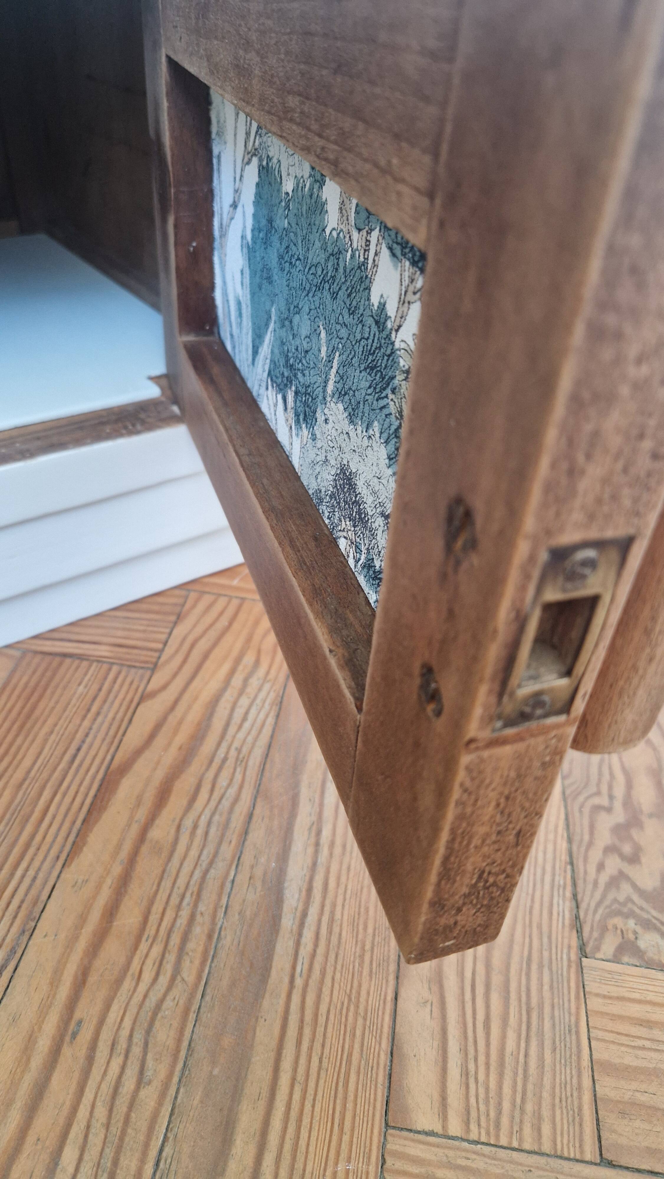 Pair of vintage beech bedside tables