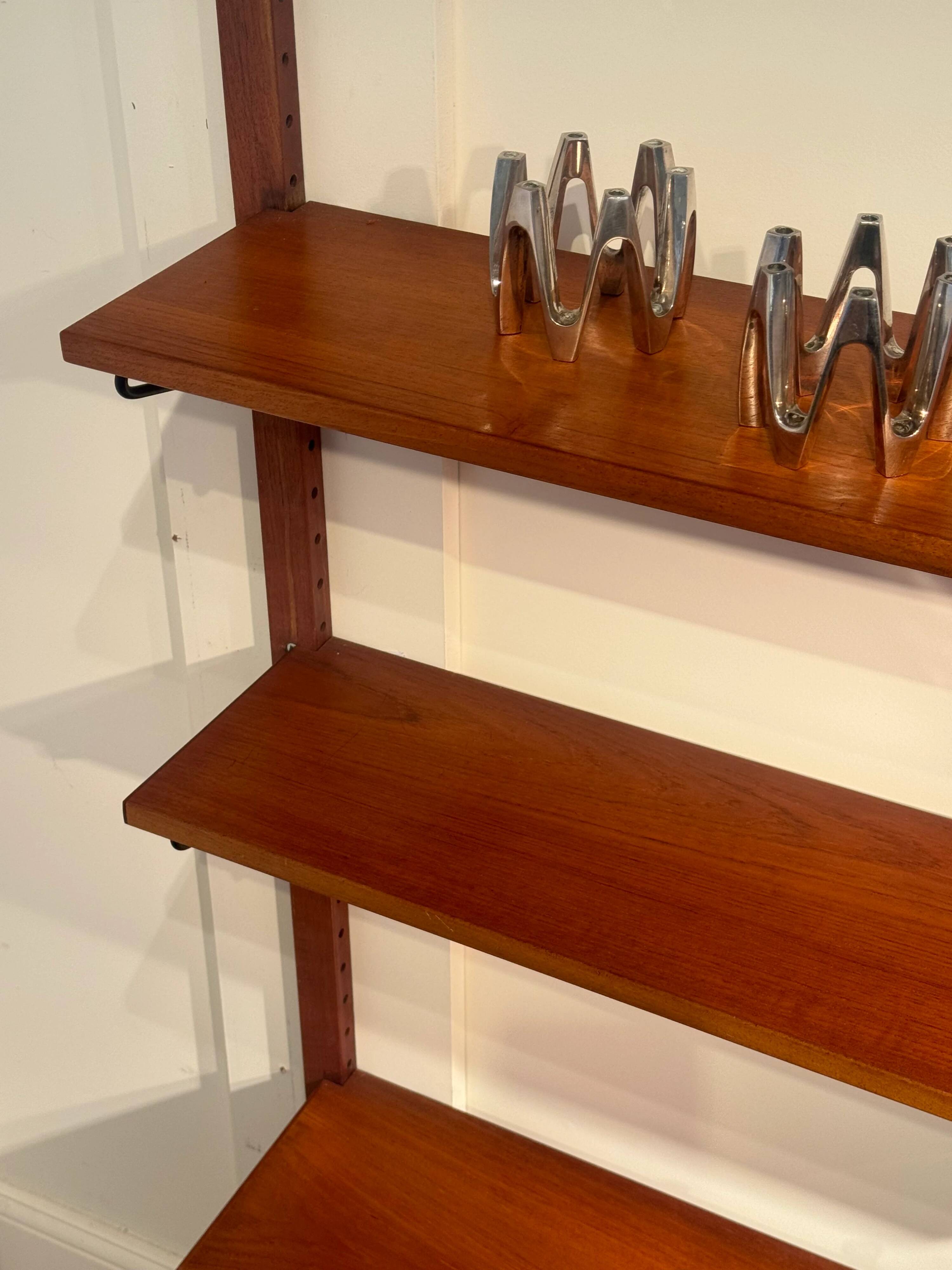 Vintage Scandinavian wall library in teak "Lisbet"