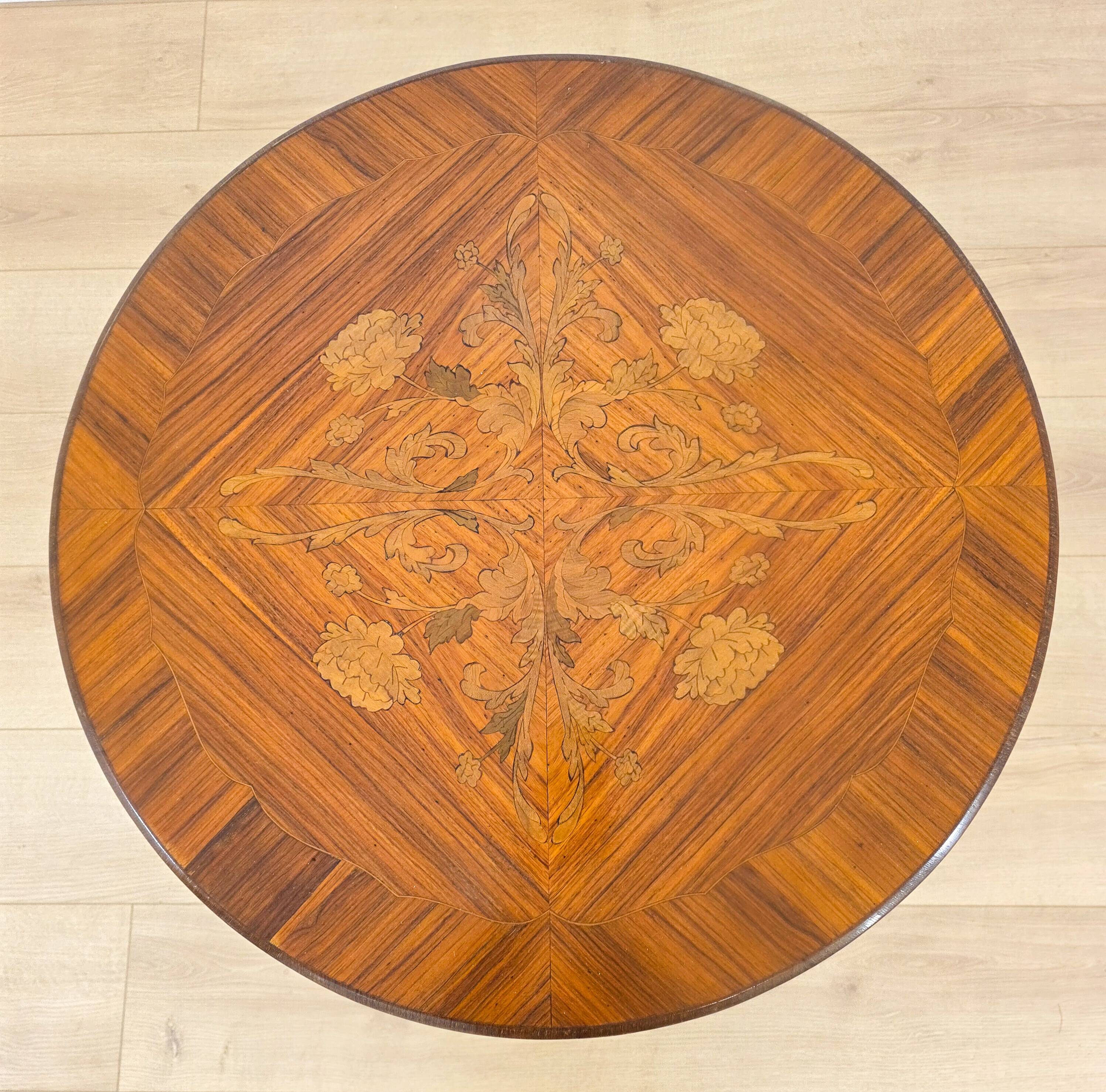 Louis XV style marquetry coffee table