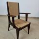 4 French mahogany and rope chairs 1950s