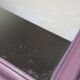 Old rectangular mirror, old pink color, silver patina 50 cm