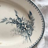Plat ovale terre de fer fleurs oiseaux "Malaga" Petrus Regout