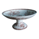 Compotier, coupe sur pied, Luneville K&G, décor chêne marron