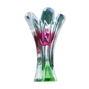 Vase tricolore en verre