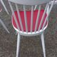Set of 4 Scandinavian style chairs from the 50s in white lacquered wood and red skaï patties