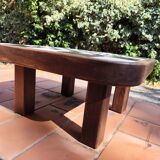 Scandinavian coffee table in wood and ceramic with a checkerboard pattern, 1960s vintage