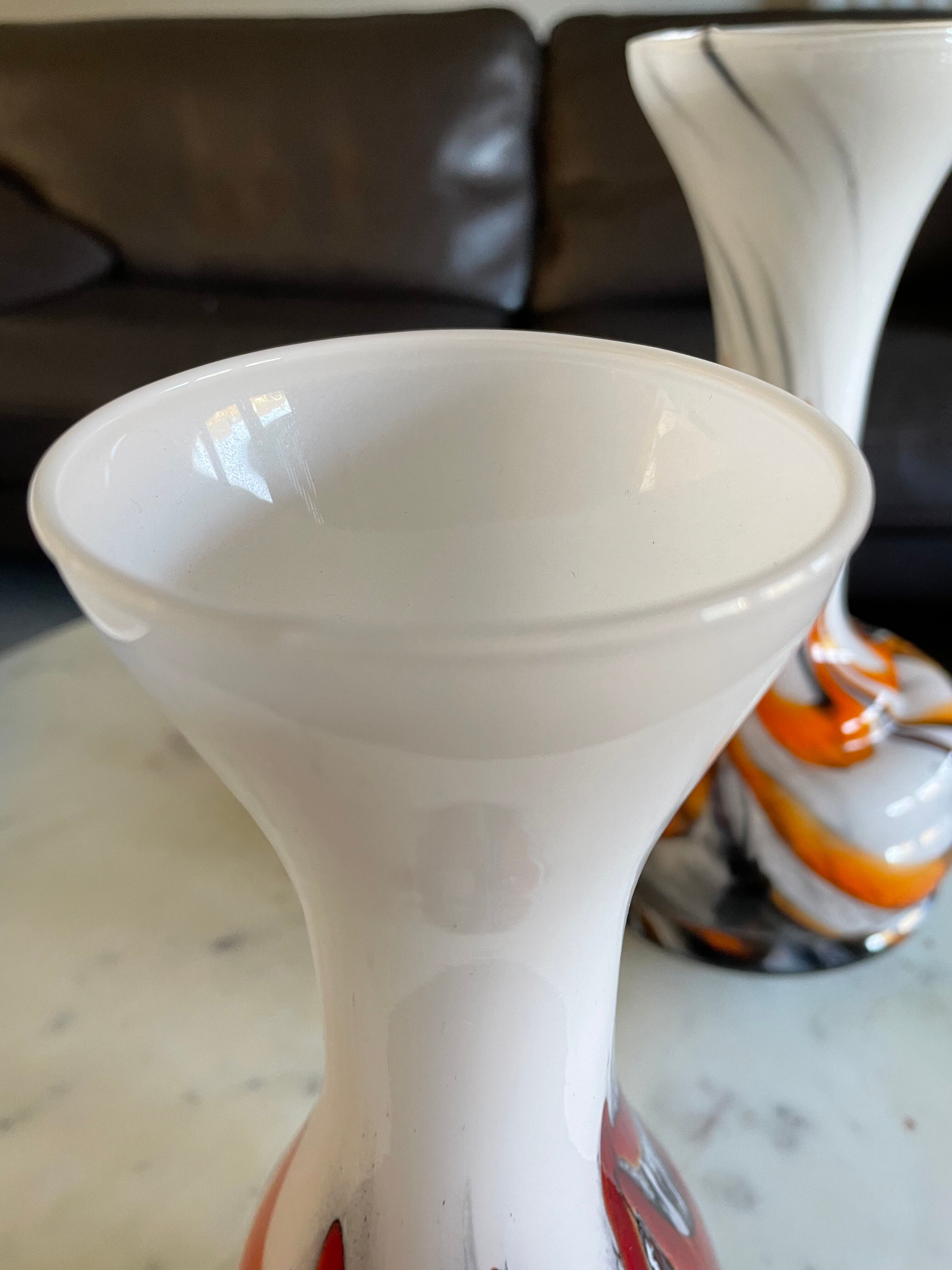 Set of two vintage Murano vases in blown glass
