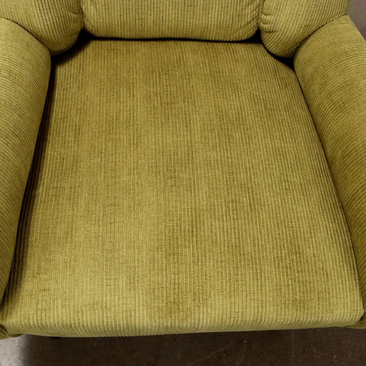 Vintage armchair in painted wood and velvet, Italy, 1950s-60s.