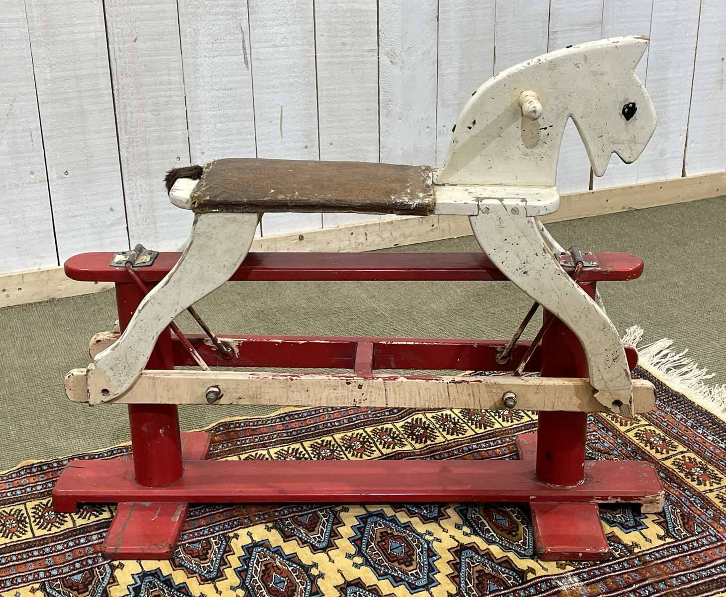 1950s wooden English rocking horse