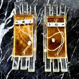 Paired of Venini wall lamps, Murano glass, Italy, 1970