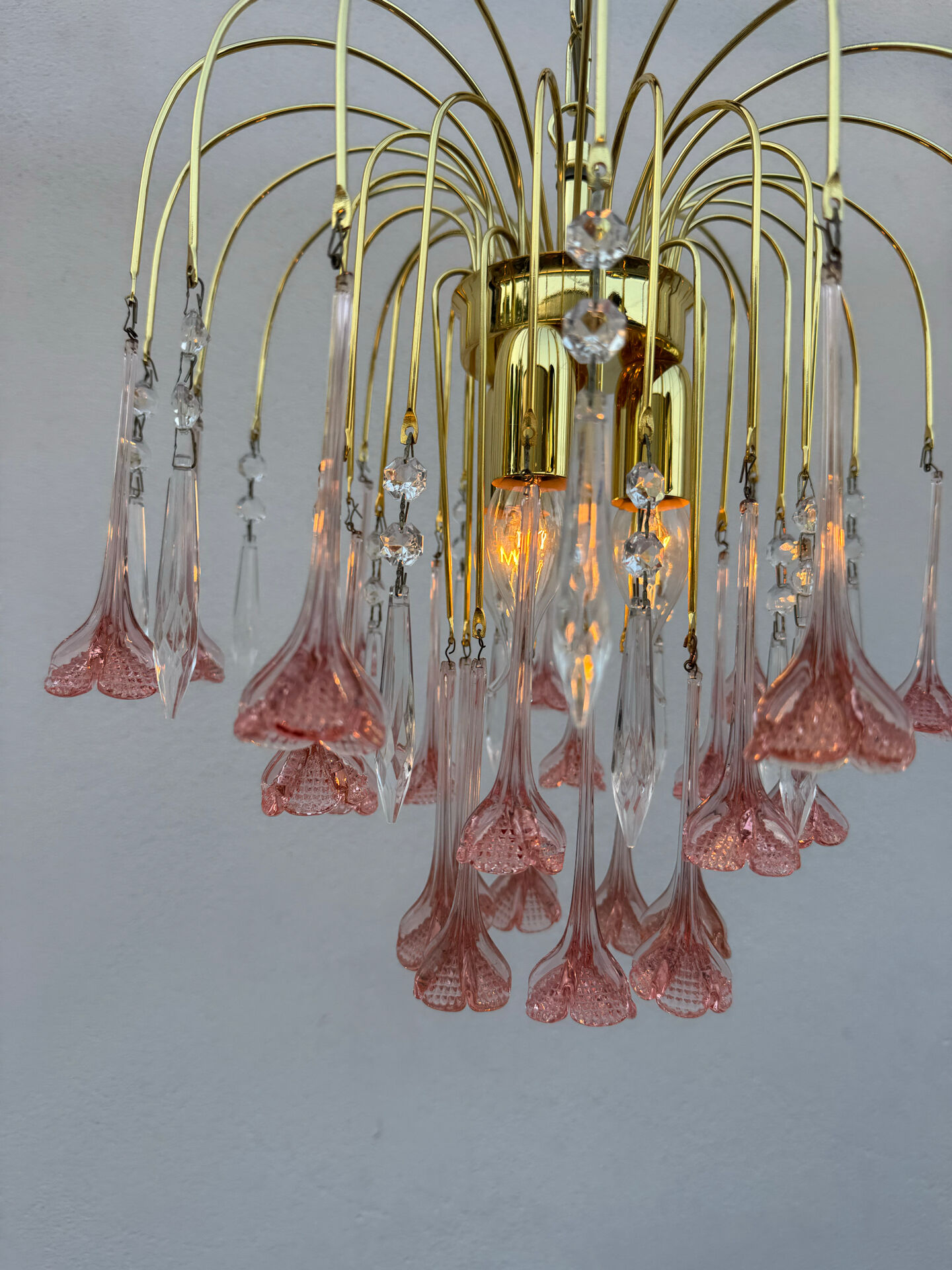 Lustrous rose Murano glass from the 1980s.