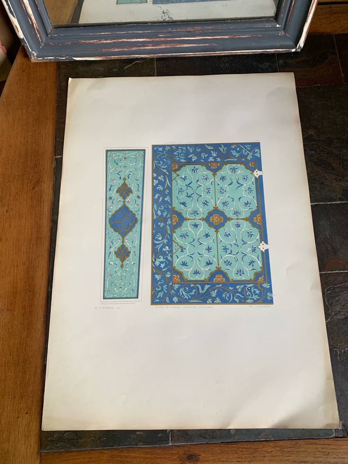 Lithographie ancienne orientale - Ornements de la Perse