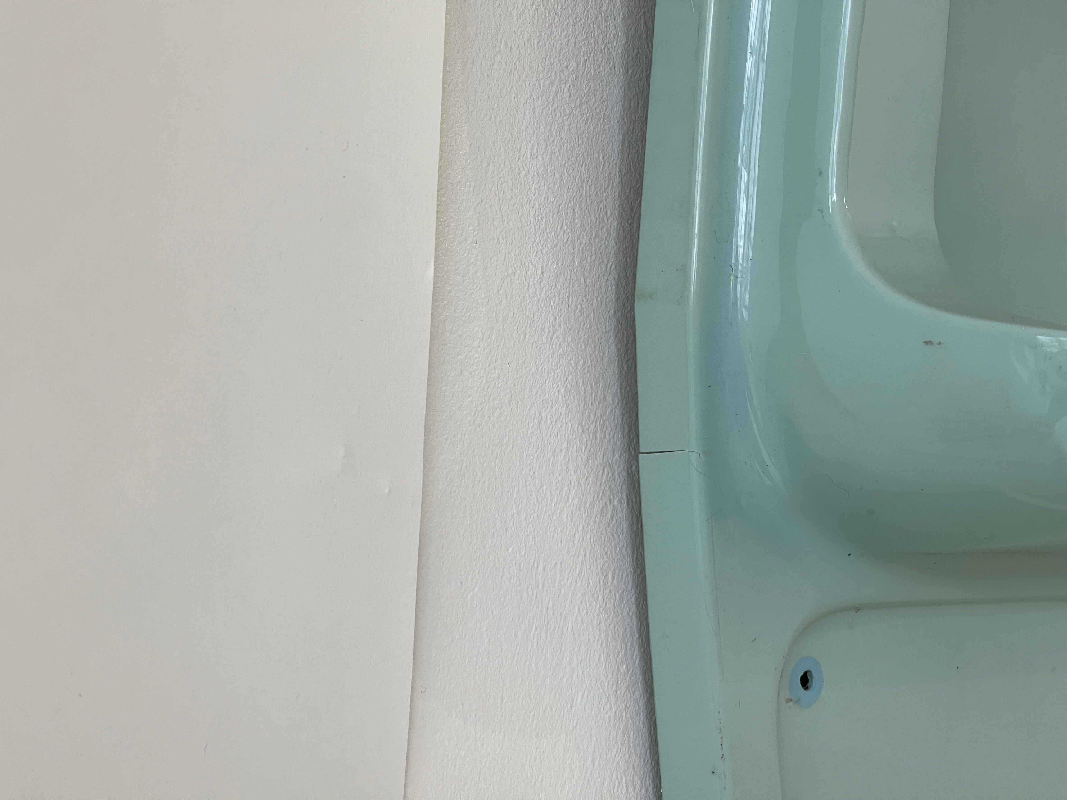 Baby blue plastic mirror and wash station