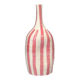 Vase artisanal bouteille rayé rose