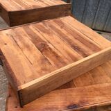 Antique cherry farmhouse table with 2 drawers and 1 pull-out