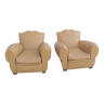 Pair of “mustache” club chairs