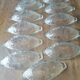 set of 12 vintage transparent glass banana split bowls