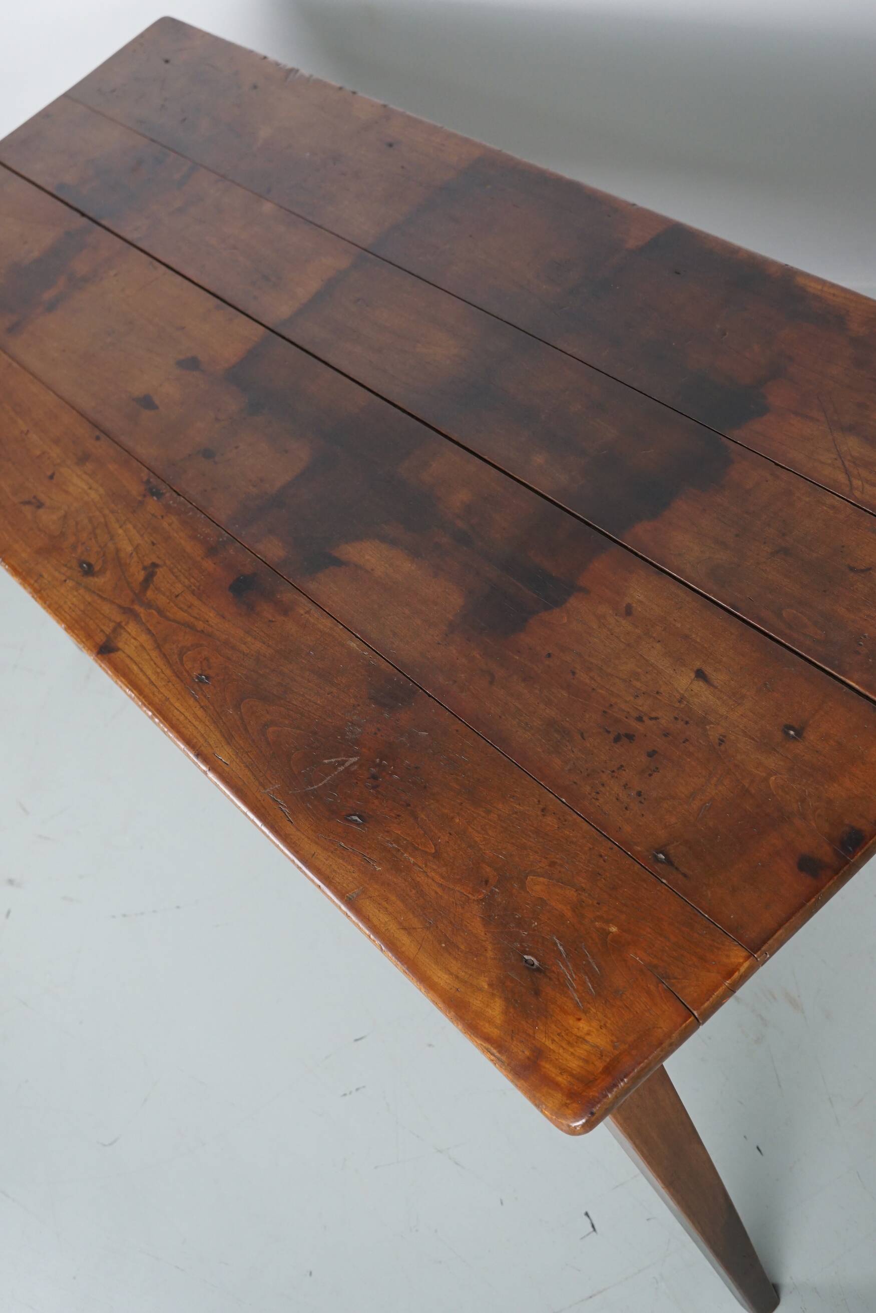 Antique 19th Century French Rustic Farmhouse Dining Table Fruitwood