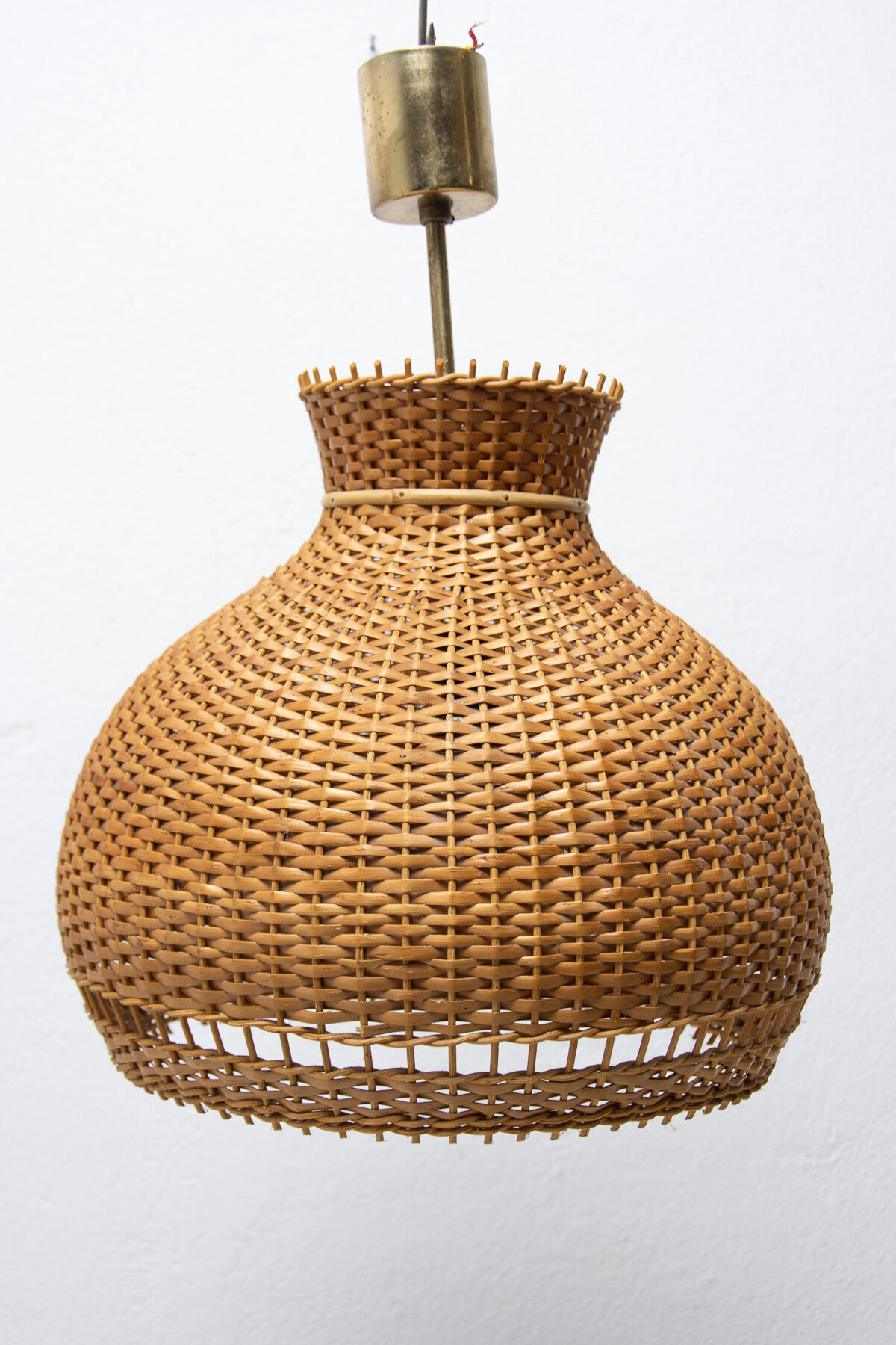 Mid century wicker hanging chandelier by ULUV, 1960´s