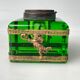 Glass inkwell decorated with golden angels