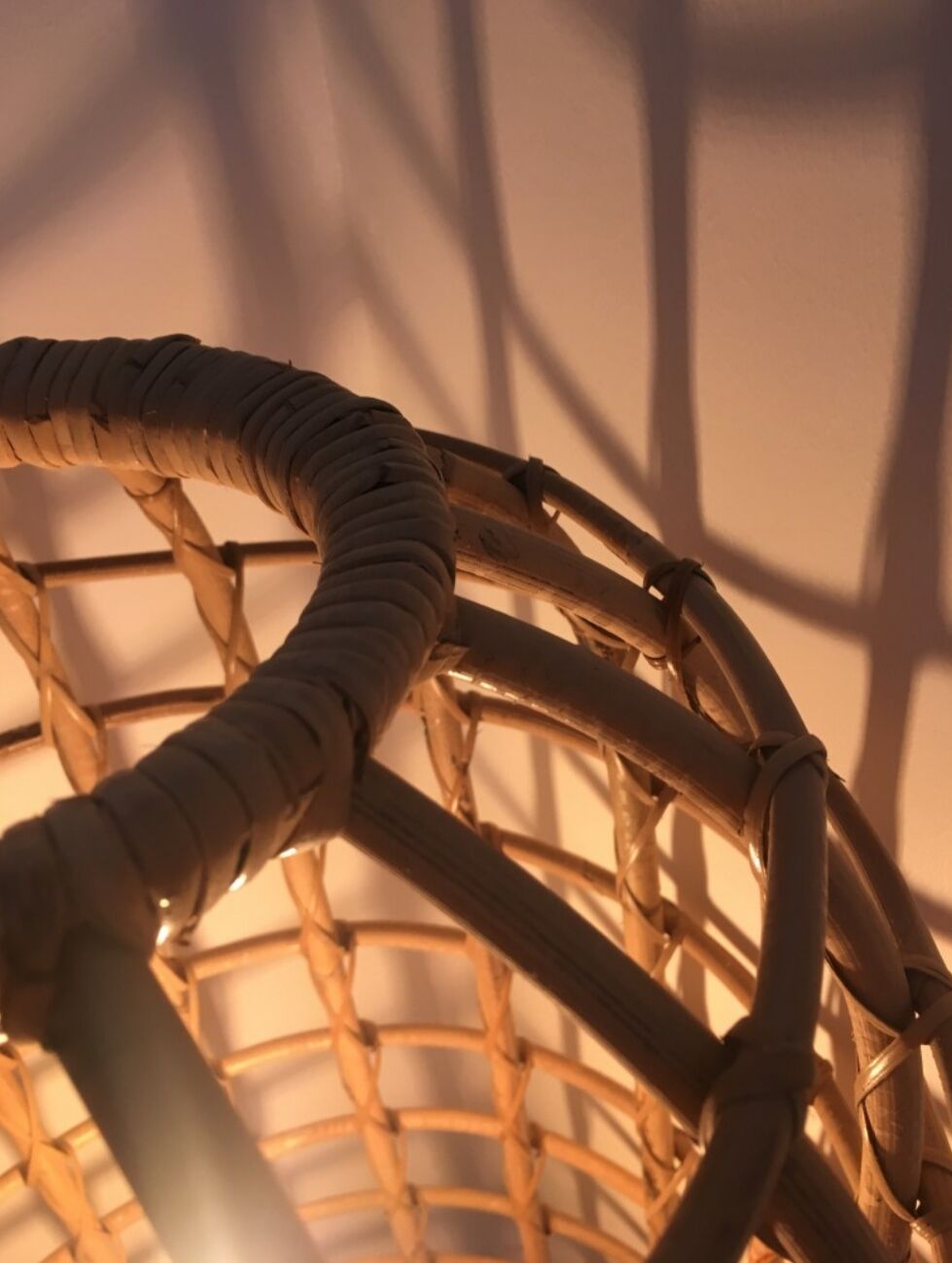 Wicker cage floor lamp