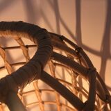 Wicker cage floor lamp