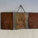 Vintage 1950 triptych mirror barber beveled crystal hairdresser - 25 x 59 cm