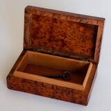 Rectangular box or small casket in elm burl, 1970s