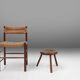 Hand-Carved Wood Tripod Stool, France, 1900s