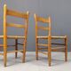 Mid-century oak and wicker dining chairs, set of 4 - 1970s