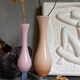 Duo of soliflores vintage glass and opaline