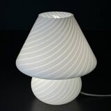 Vintage Murano glass table lamp in a swirling mushroom shape, Italy, 1970s.