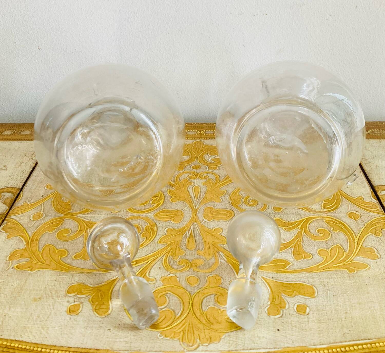 Pichets où carafons à vins en verres époque XIXe