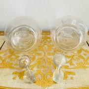 Wine pitchers or carafes in glass from the 19th century.