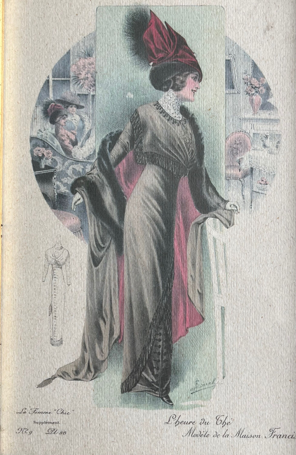 Framed fashion engraving