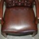 Fauteuil de bureau Gainsborough style George II Chesterfield cuir