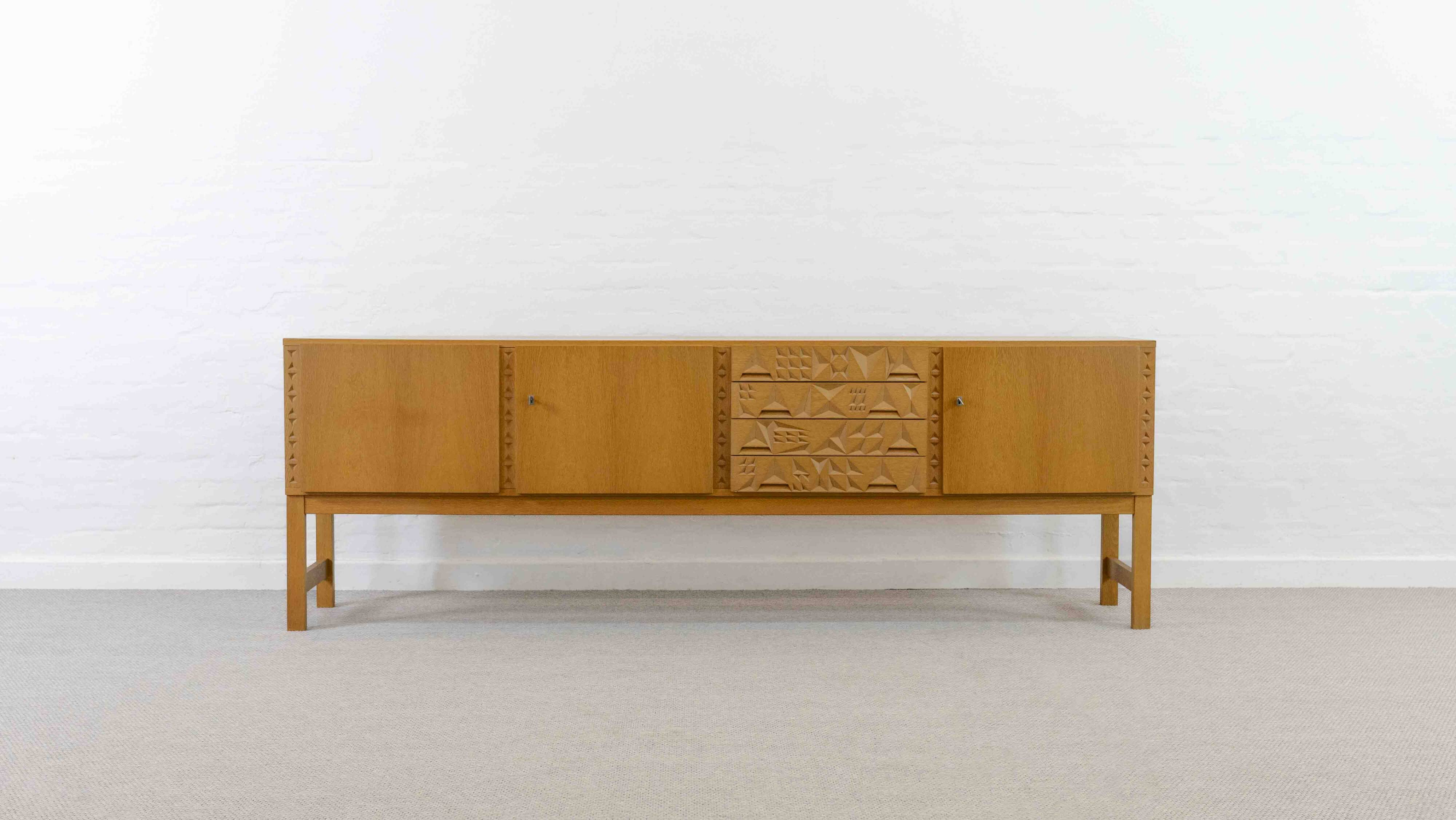 Mid-century brutalist oak sideboard