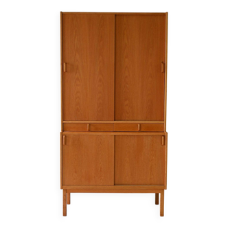 Armoire scandinave en teck de Bodafors avec portes coulissantes