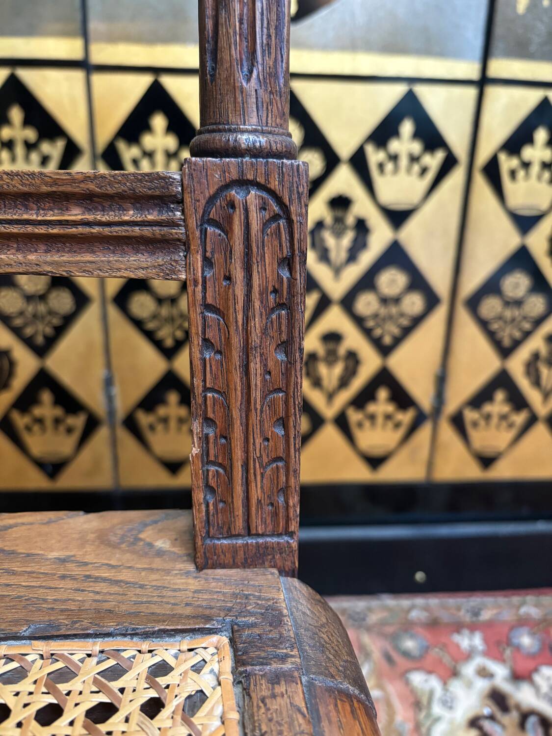 4 Louis XIII style caned chairs