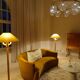 Sculptural modern floor lamps in pine, Sweden 1970s.