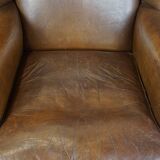 English style sheepskin wing chair