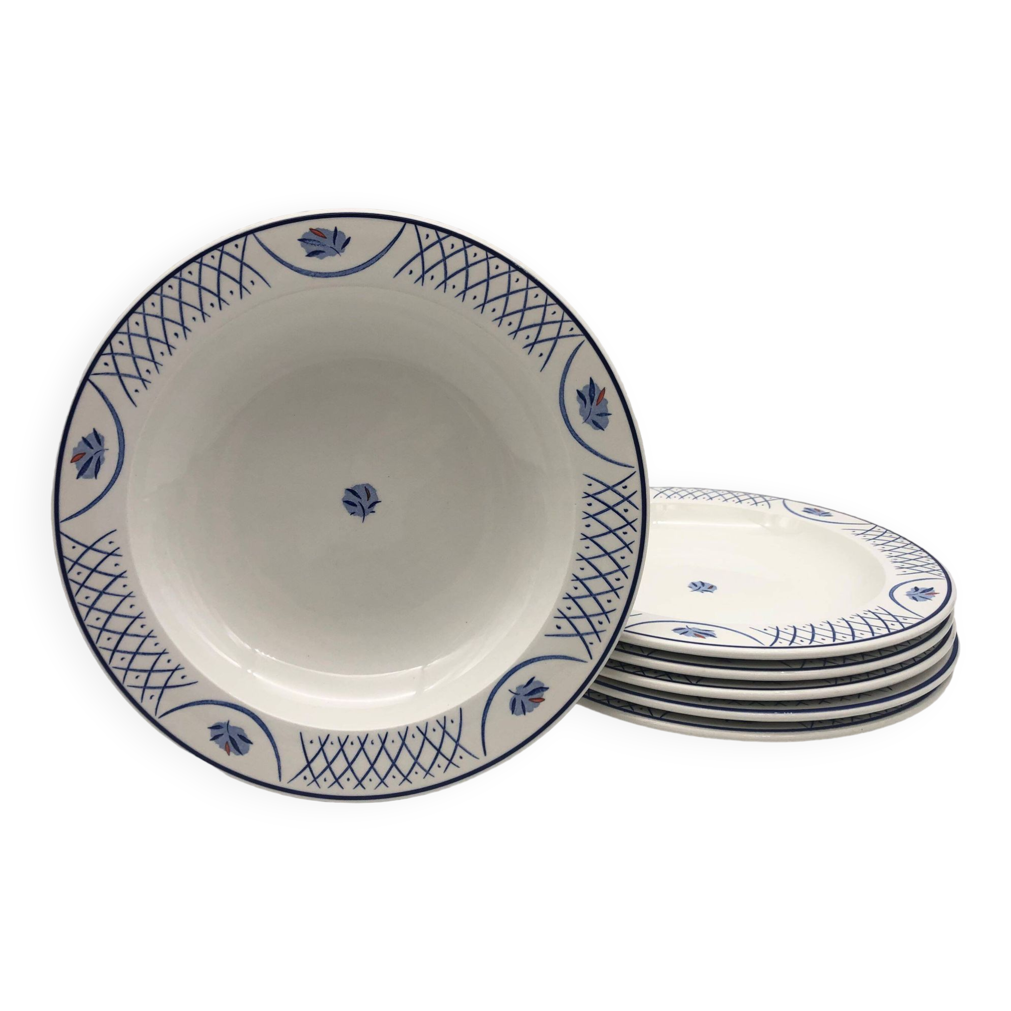 6 Hollow plates stamped "Barton-Made in England"