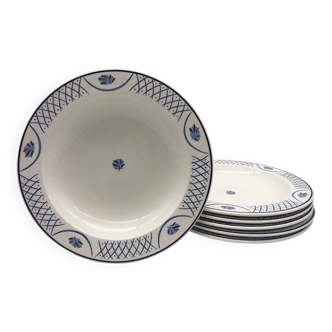 6 Assiettes creuses estampillées « Barton-Made in England »